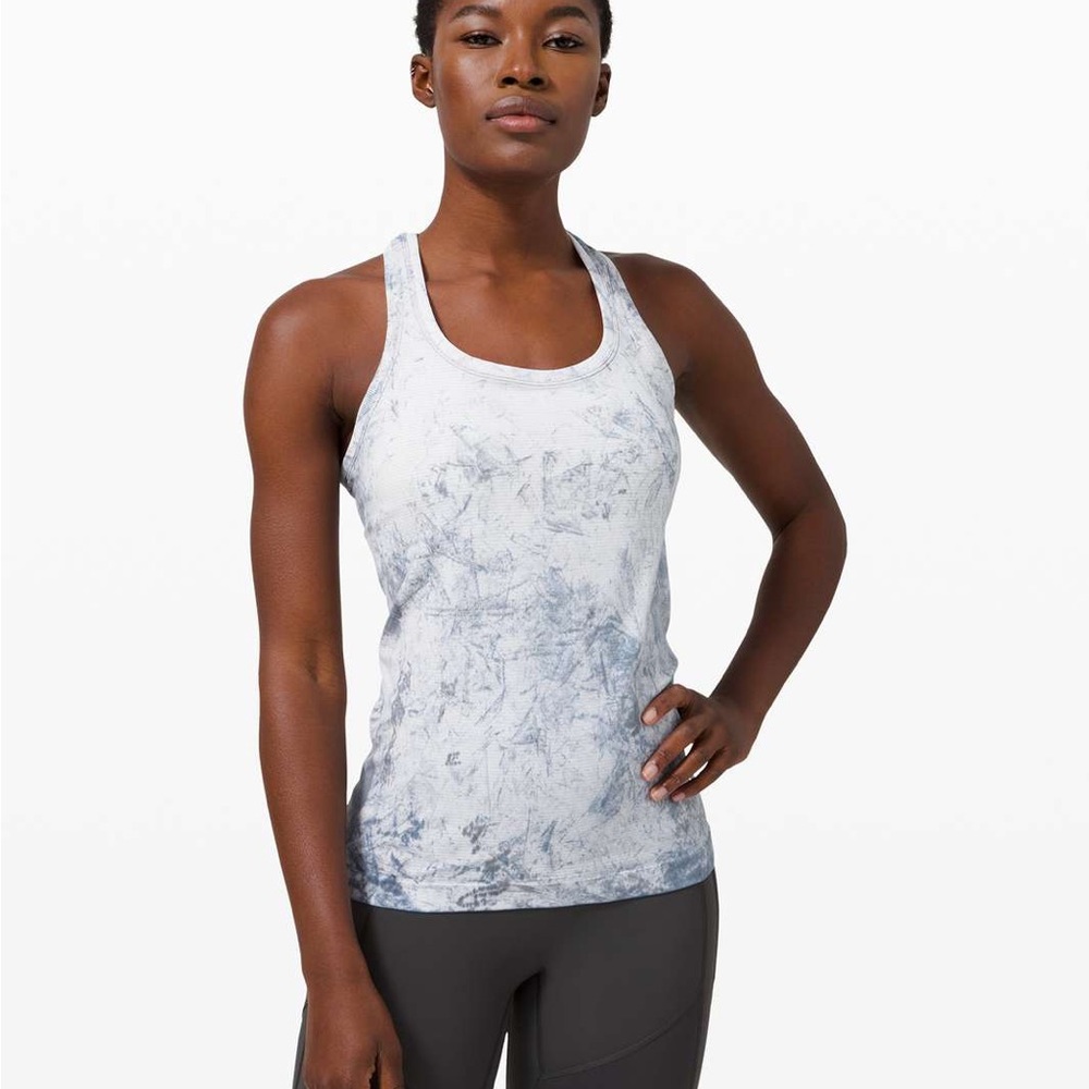 Lululemon Swiftly Tank Multi Dye Grey White Size 12